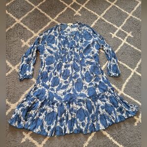 Papaya Blue and White Floral Dress Sz 14